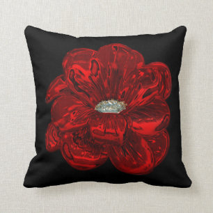 Almofada Lance florescido preto original elegante da rosa