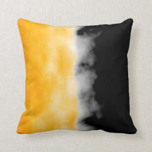 Almofada Lance preto branco amarelo do olhar da fatia de