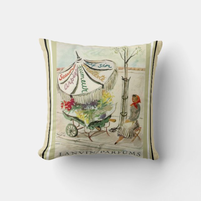 Almofada Lanvin Parfums Impressão Travesseiro decorativo fr (Frente)
