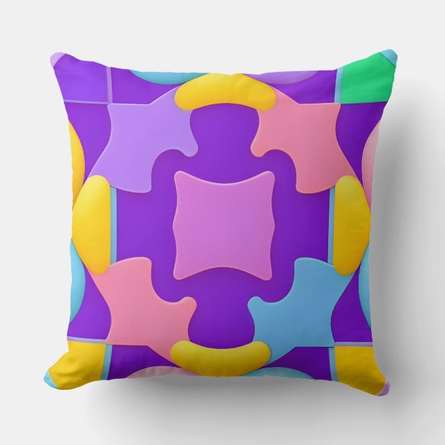 Almofada Lar aconchegante Decoração moderna roxa abstrata g (Frente)