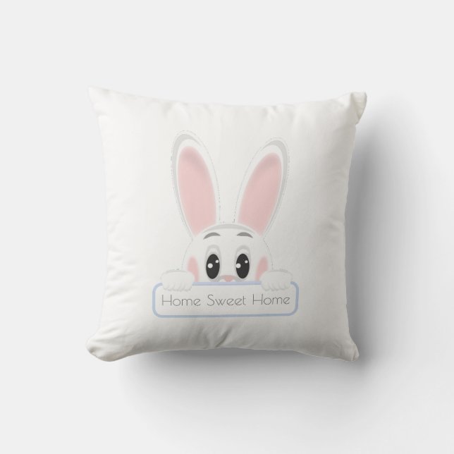 Almofada Lar Doce Lar Coelho Branco (Frente)
