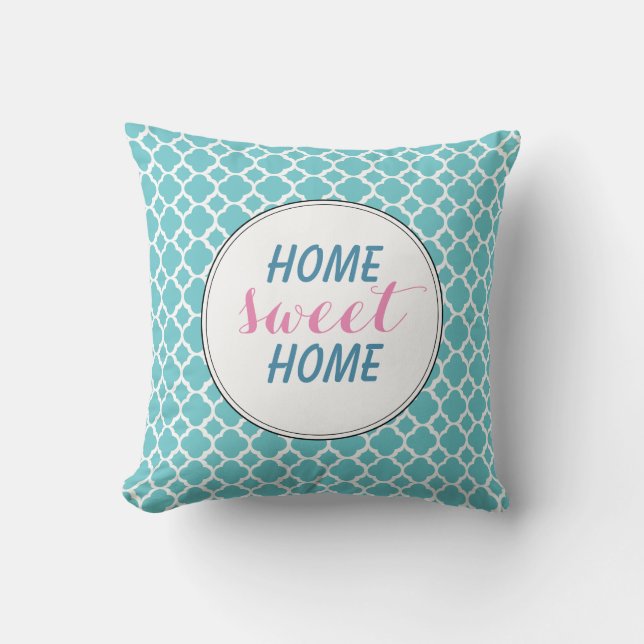 Almofada Lar doce lar, simples, moderno, moderno, chic, (Frente)