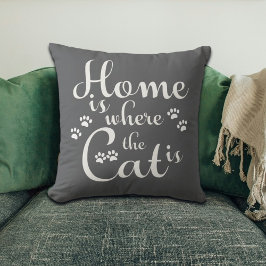 Almofada Lar é onde o Gato é pequenas patas