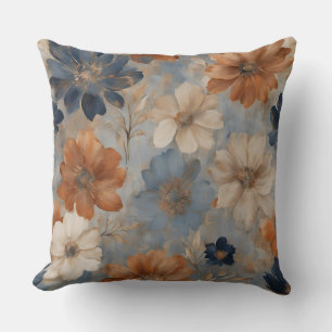 Almofada Laranja Bege Azul Claro Azul Marinho Modern Farmho