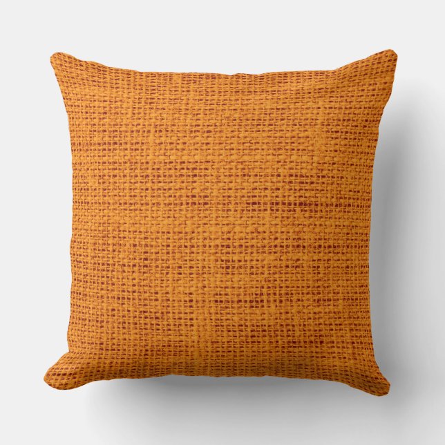Almofada Laranja Burlap Linen Rustic Jute (Frente)