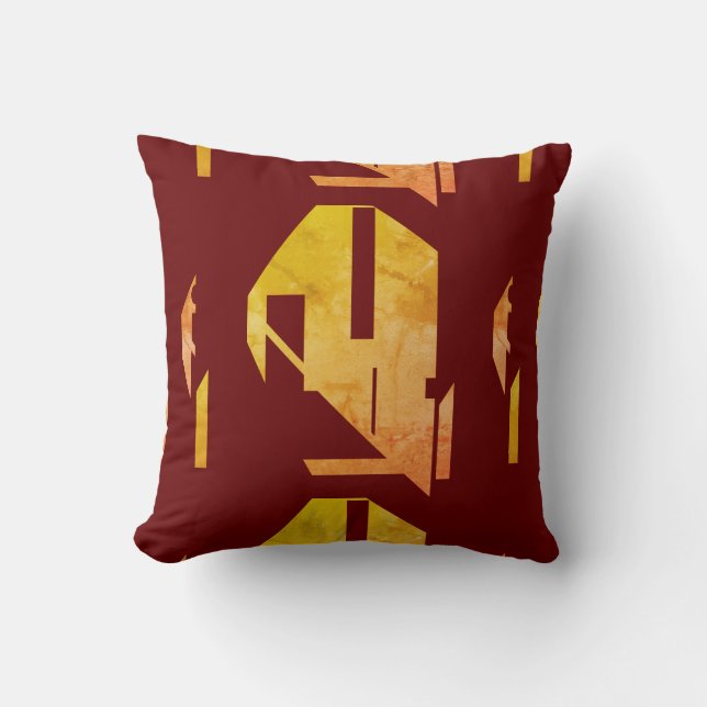 Almofada Laranja Dourada moçada no olhar brilhante sudoeste (Frente)