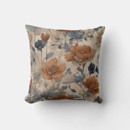 Almofada Laranja e Azul Floral