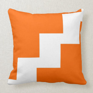 Almofada Laranja e branco de Chevron