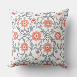 Almofada Laranja e Cinza Chinoiserie Floral