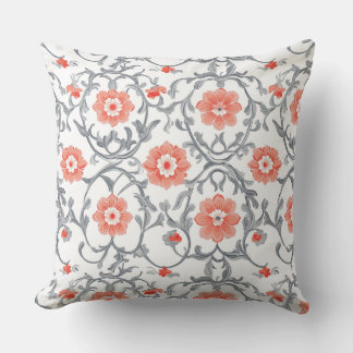Almofada Laranja e Cinza Chinoiserie Floral