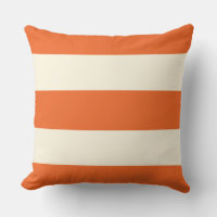 Laranja e Ecru Stripe Travesseiro