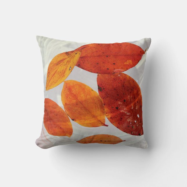 Almofada Laranja e Folhas Amarelas (Frente)