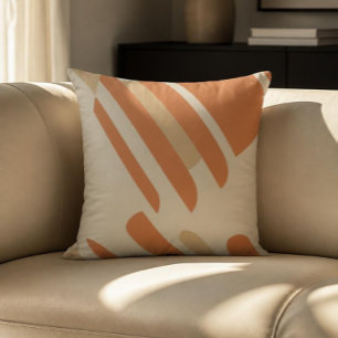 Almofada Laranja Escandinavo e Travesseiro decorativo Geomé