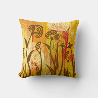 Almofada Laranja Floral: Padrão de Fundo Vibrante