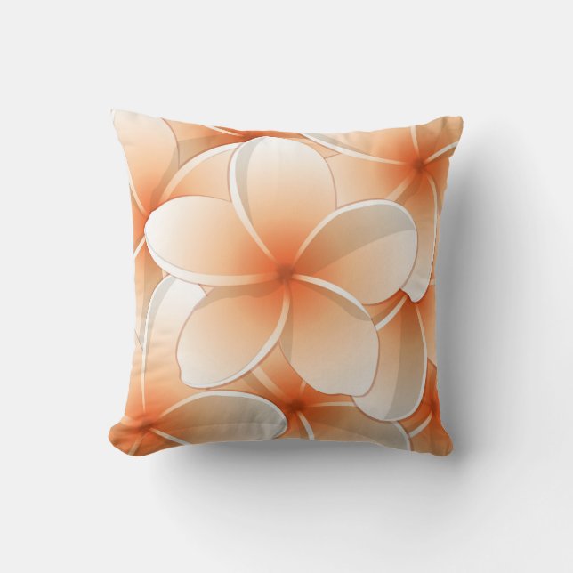 Almofada Laranja Floral Travesseiro Versável (Frente)