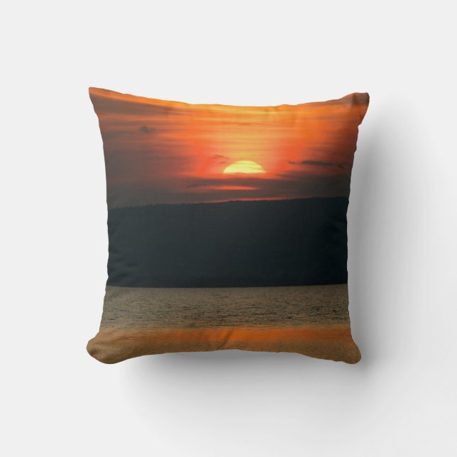 Almofada Laranja Gordo Sunset Em Neusiedlersee (Frente)