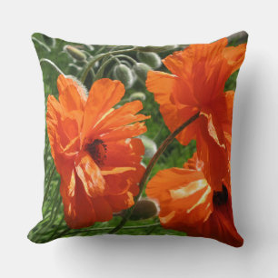 Almofada Laranja Harvest Moon Poppies Orientais