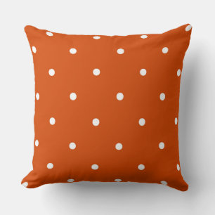 Almofada Laranja - laranja vermelho e pontos brancos