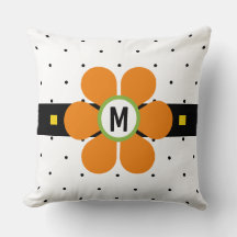 Laranja Poder Floral Moderno Meados do Século