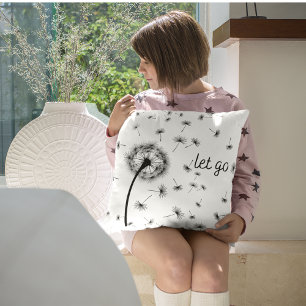 Almofada Larga, semente de dandelion fluindo no vento