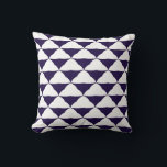 Almofada Large Navy and White Triangles Design Pillow<br><div class="desc">Navy and white large triangles make an allover pattered pillow.</div>