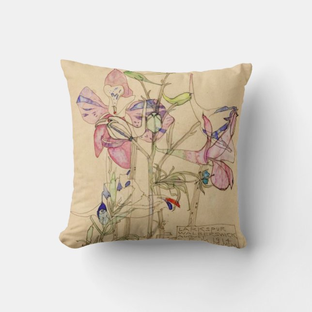 Almofada Larkspur Walberswick por Charles Mackintosh (Frente)