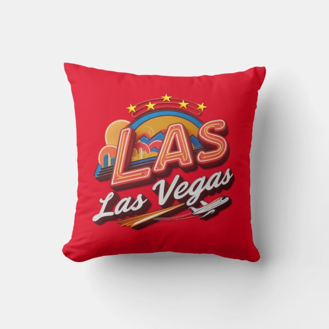 Almofada Las Vegas LAS Airport Code Throw Pillow (Frente)