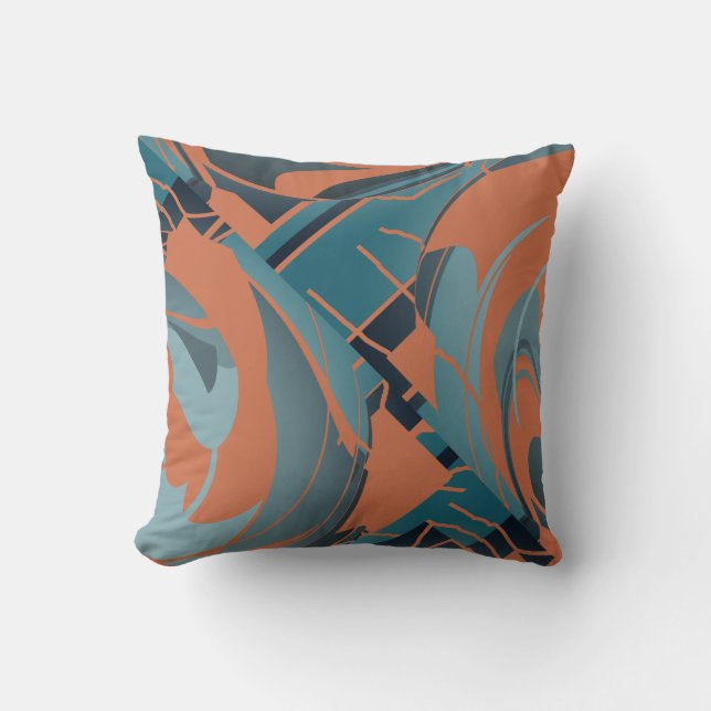 Almofada Lata De Laranja Queimada Seafoam Engolindo Lush Fo (Frente)