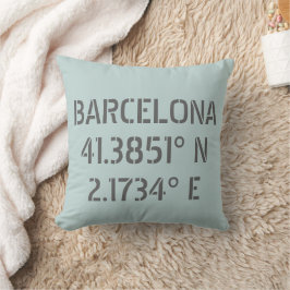 Almofada Latitude da Espanha de Barcelona e Longitude