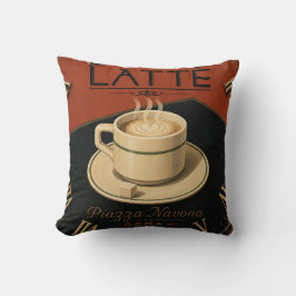 Almofada Latte Coffee  Italian Café Kitchen Decor