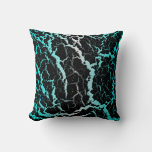 Almofada Lava de espaço rachada - Branco/Ciano