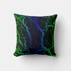 Almofada Lava de espaço rachada - Verde/Azul