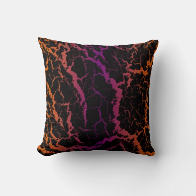 Almofada Lava do Espaço Cracking - Laranja/Roxo (Frente)