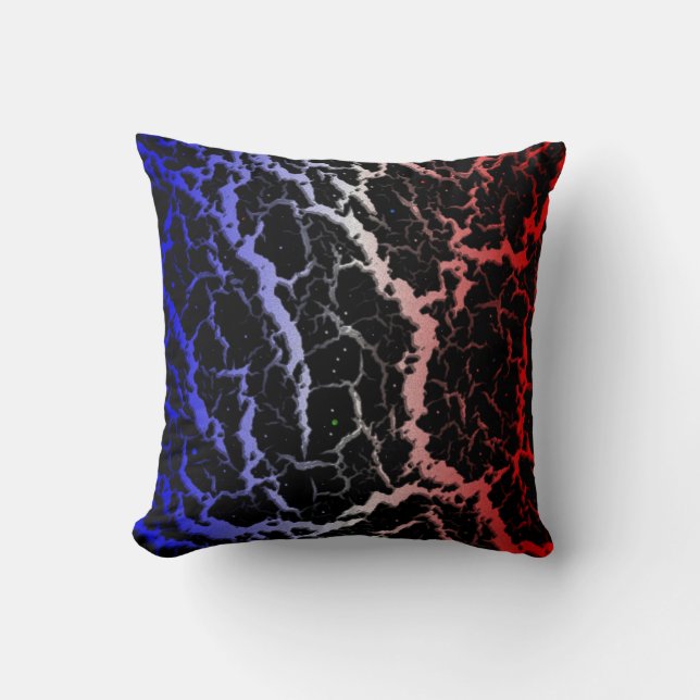 Almofada Lava do espaço rachado - Azul/Branco/Vermelho (Frente)