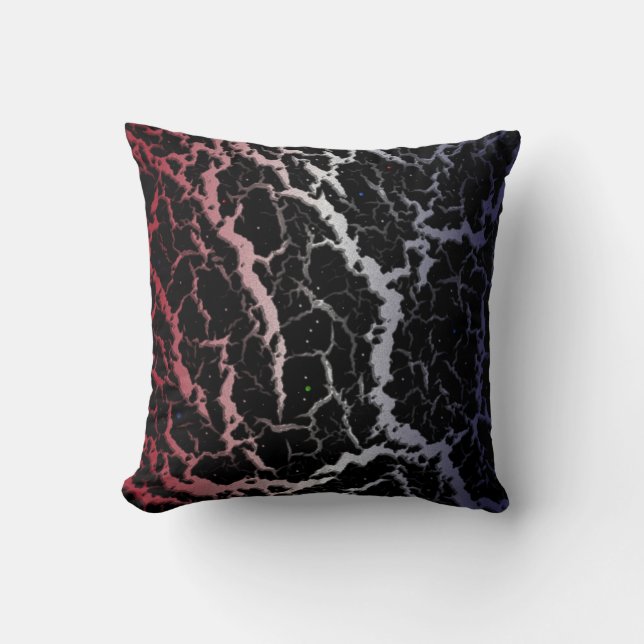 Almofada Lava do espaço rachado - Vermelho/Branco/Azul (Frente)