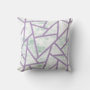Almofada Lavanda e teste padrão de mosaico verde pálido