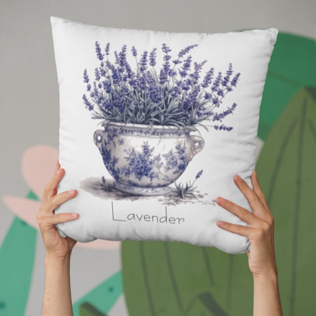 Almofada Lavanda em Azul Delft  (Criador carregado)