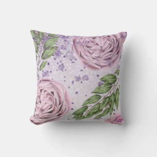 Almofada *~* Lavanda Floral Blush PEONY Glitter Roxo