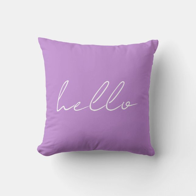 Almofada Lavanda Hello Travesseiro decorativo (Frente)
