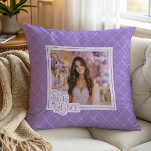 Almofada Lavanda Mis Quince Photo Quinceanera Keepsaau