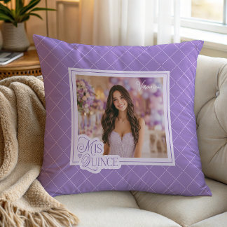 Almofada Lavanda Mis Quince Photo Quinceanera Keepsaau