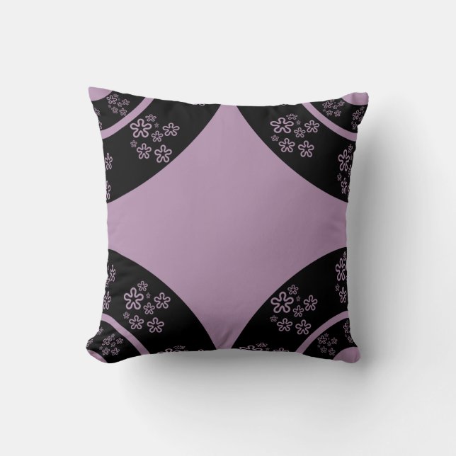 Almofada Lavanda Negra Oriental e Turquesa Dois Lados (Frente)