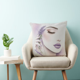 Almofada Lavanda Roxa Personalizada Mulher Elegante Beleza