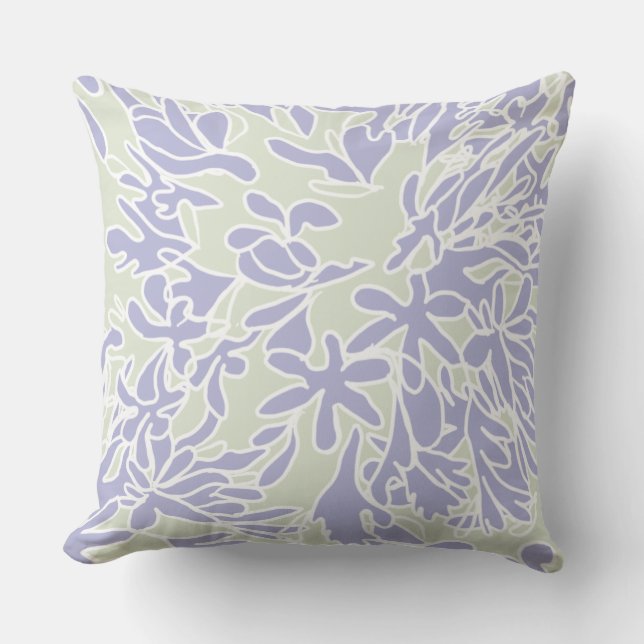Almofada Lavender Agapanthus Flower Sage Green (Frente)