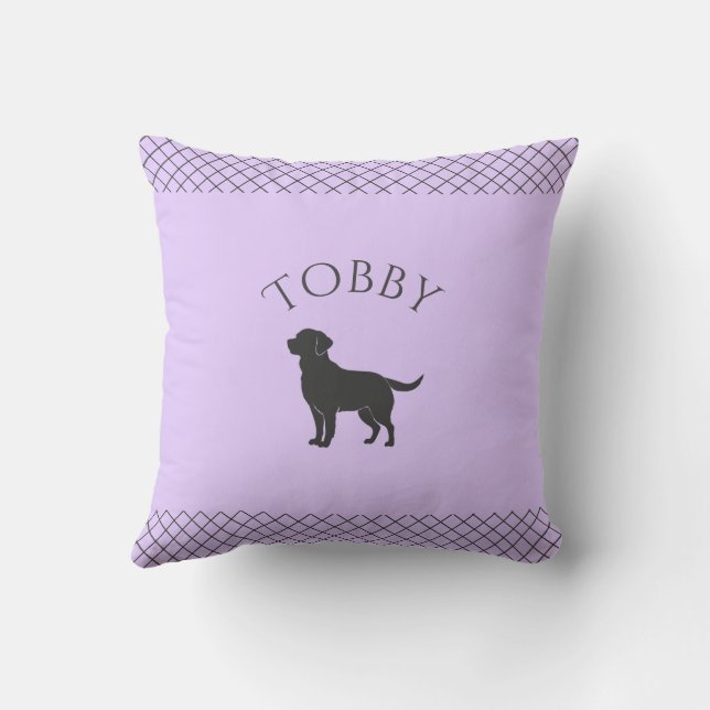 Almofada Lavender Labrador Retriever Personalizado (Verso)