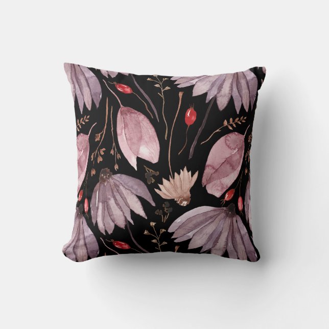 Almofada Lavender Lotus Flowers Throw Pillow (Frente)