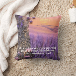 Almofada Lavender Throw Pillow Lamentations 3:23