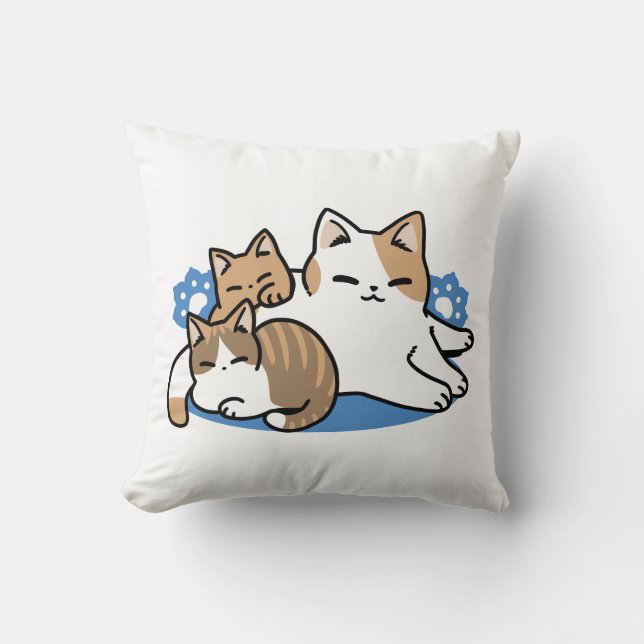 Almofada Lazer - Design de Gatos Preguiçosos (Frente)