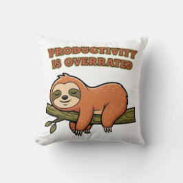 Almofada Lazy Retro Sloth Square Throw Pillow