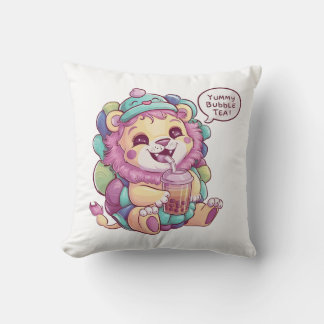 Almofada Leão de Cartoon Adorável: Cozy, Kawaii Vibes